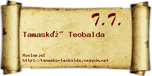 Tamaskó Teobalda névjegykártya